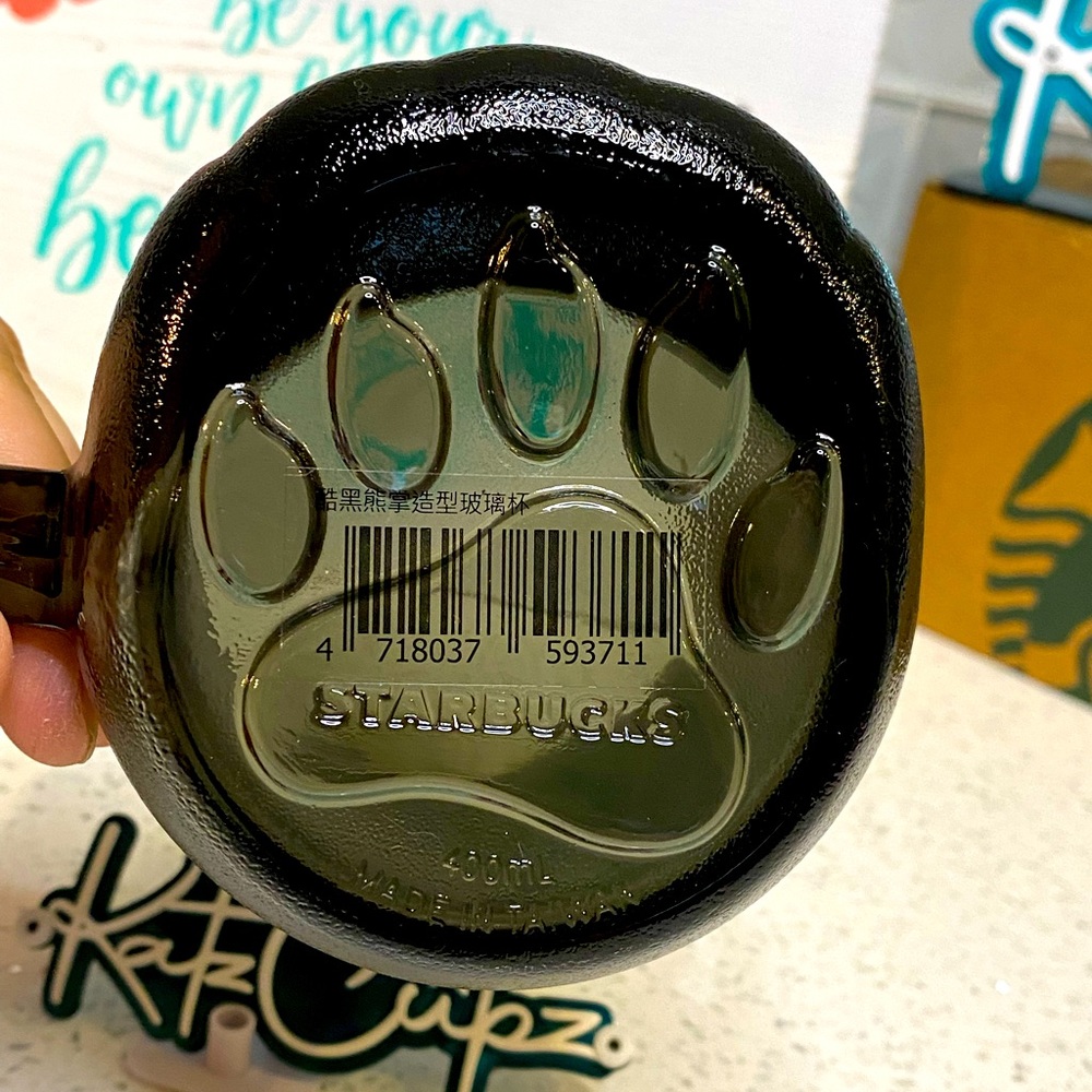 Starbucks Black Bear Paw Glass Mug, Taiwan